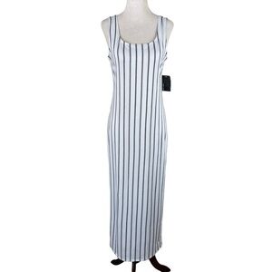 MRT 1030 White/Black Striped Dress